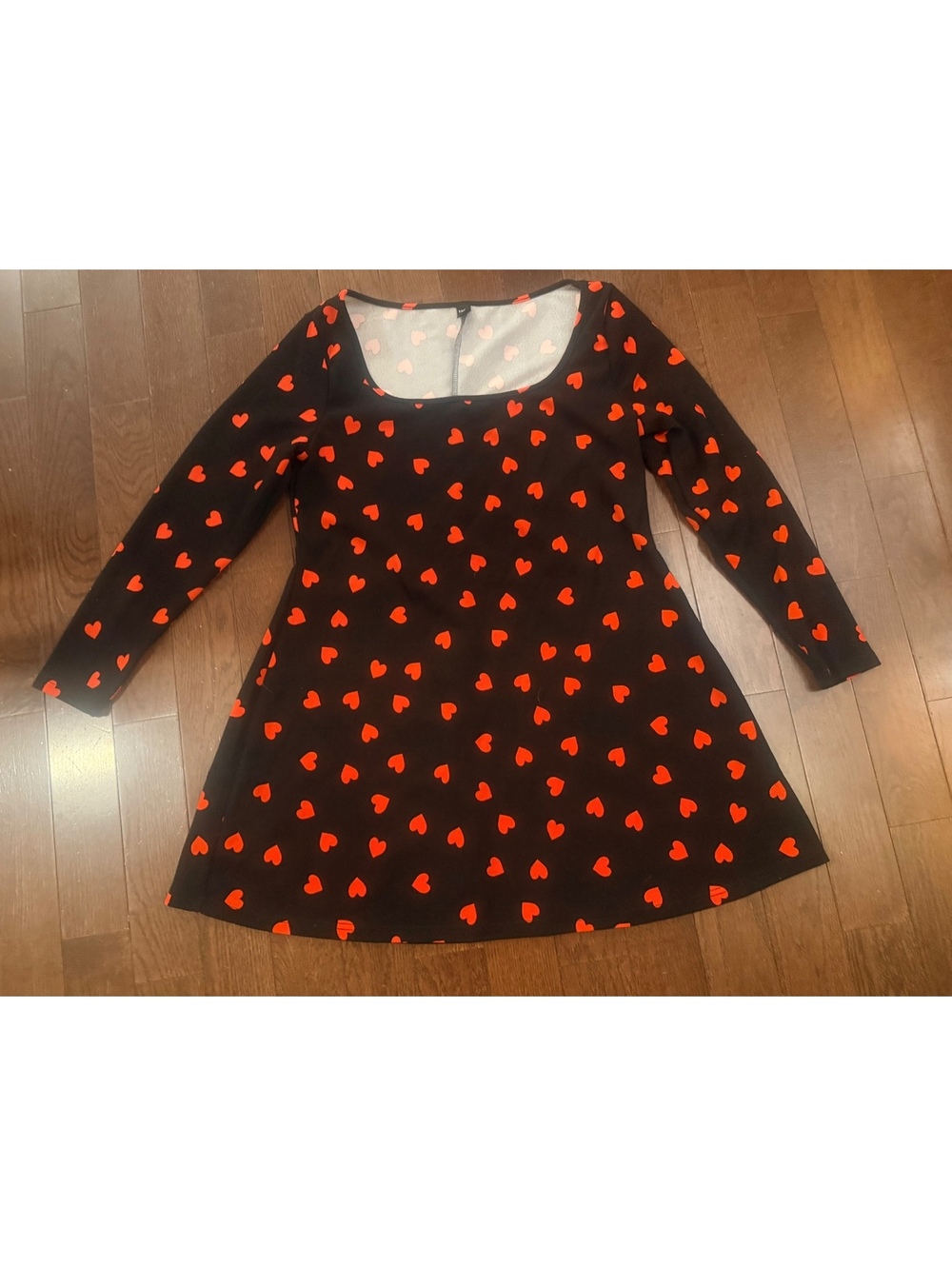 Women’s Plus SHEIN Curve Black Red Heart Dress 1X 1XL